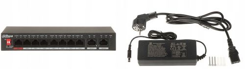 Switch PoE Dahua 8-portowy (Switch PoE 8+2, 1xHiPoE, Uplink 1000Mbps, 96W) na Arena.pl