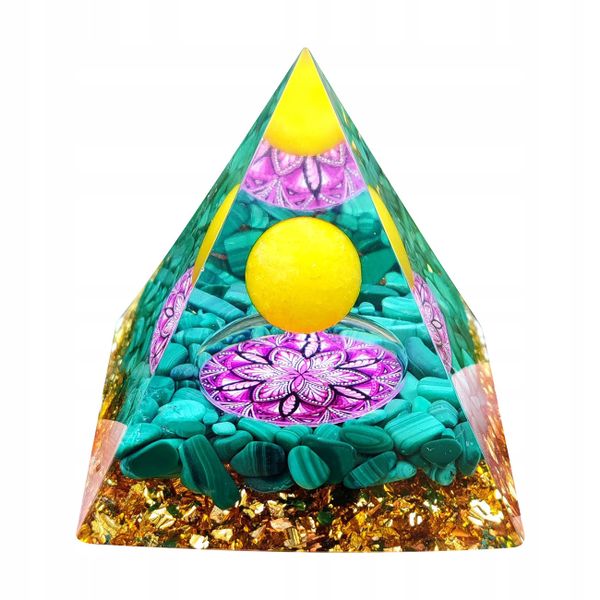 Piramida ORGONIT +LED Lampka PODSTAWA 5cm KRYSZTAŁ KAMIENIE AMULET 5cm HX15 zdjęcie 3