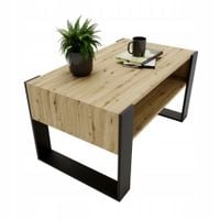 Stolik kawowy ława KARO 92 cm z półką Dąb Artisan/Czarny loft 92x53,6x45