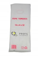 torebki foliowe hdpe 14/4x32 (22x32) a'800 6 um