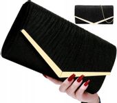 Torebka Wieczorowa Czarna Kopertówka Wizytowa Mała