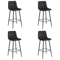 Hoker tapicerowany czarny ARCETO krzesło kuchenne barowe nowoczesny x4