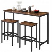 ZESTAW BAROWY STÓŁ KUCHENNY+2 KRZESŁA TYPU HOKER MODERN INDUSTRIALNY