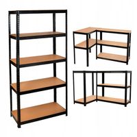 REGAŁ METALOWY MAGAZYNOWY 180x90x40 WARSZTATOWY CZARNY GARAŻOWY SOLIDNY