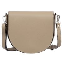 VERA PELLE torebka damska skórzana listonoszka z klapą V574 beżowa