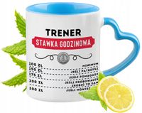 Dla Trenera Kubek Błękitny Z Uszkiem W Kształcie Serca Na Prezent