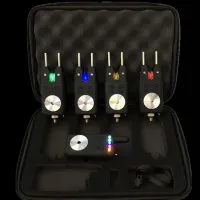 SYGNALIZATOR WODOODPORNY WĘDKARSKI CZUJNIK ZMIERZCHU + CENTRALKA + ETUI 4+1