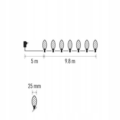 Lampki choinkowe LED szyszki 50 LED 9,8 m ciepła biel 8 programów IP44 EMOS na Arena.pl