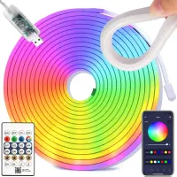Taśma neon led 5m rgb bluetooth aplikacja pilot wodoodporna elastyczna