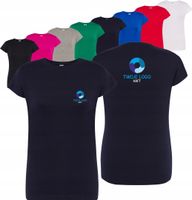 damska KOSZULKA T-shirt WŁASNY HAFT TWOJE LOGO firmowa reklamowa 10 szt