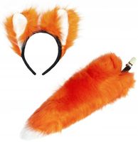 Zestaw Przebranie Strój Lisa LIS Opaska Ogon Bal Przedstawienie Jesień Las