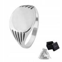 Sygnet srebrny pr. 925 Elegancki Pierścień Polerowany + Grawer | r. 22