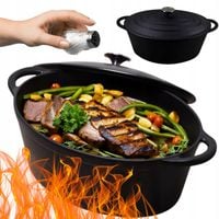 BRYTFANNA ŻELIWNA GĘSIARKA DUŻA DO PIECZENIA 4,5L DO PIEKARNIKA NA INDUKCJĘ