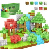 MAGNETYCZNY KLOCKI MINECRAFT ZESTAW WIELKA BLOKÓW GRA ZIELONA PIŁKA 100el