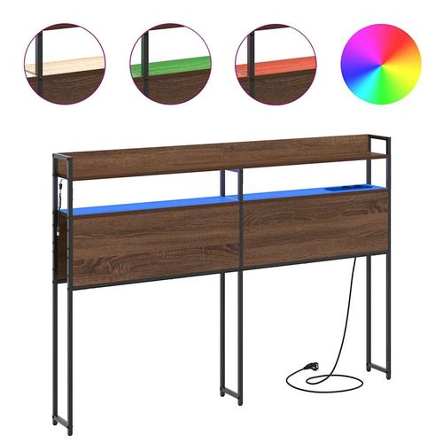 Zagłówek z półką Brązowy dąb 135 cm Materiał drewnopochodny na Arena.pl