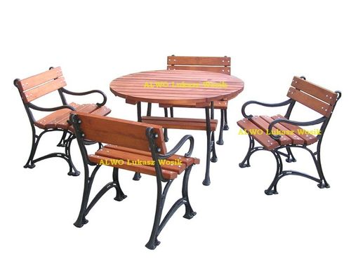 STÓŁ ogrodowy STOLIK OKRĄGŁY 100 cm NOGI ŻELIWNE stół kawowy na Arena.pl