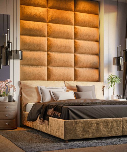 PANELE TAPICEROWANE ŚCIENNE WEZGŁOWIE 3D 90cm x 30cm zdjęcie 2