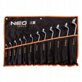 NEO ZESTAW KLUCZE OCZKOWE ODGIĘTE 6-32MM 12szt PŁACHTA 09-952 GIĘTE WYGIĘTE