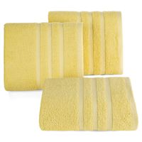 Ręcznik kąpielowy bawełniany frotte z ozdobną bordiurą MILO 100X150 żółty