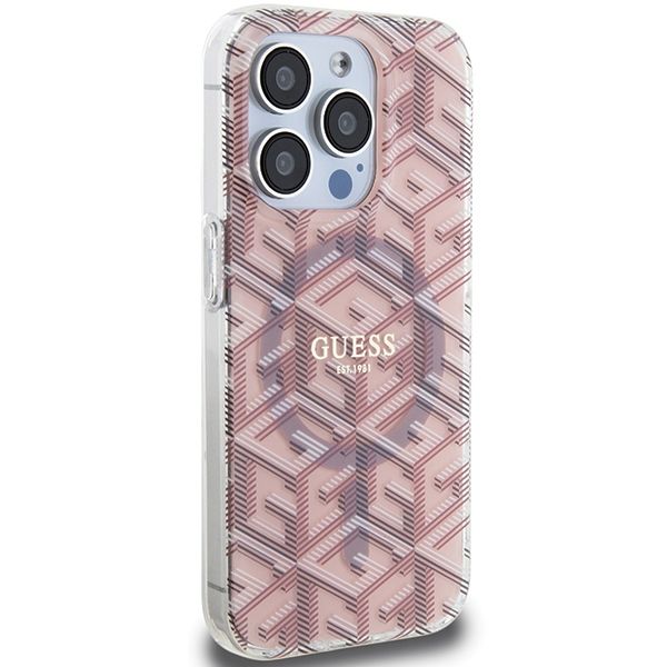 Etui Guess do iPhone 15 Pro, Różowy, MagSafe zdjęcie 4
