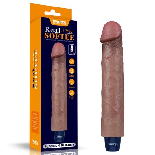 9" Real Softee Rechargeable Silicone Vibrating Dildo na Arena.pl