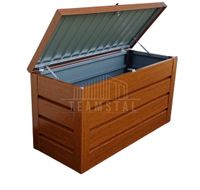 Skrzynia ogrodowa metalowa kufer 150x60x70cm złoty dąb TS612