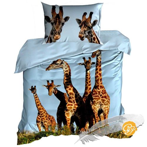Pościel 3D bawełna satyna 140x200cm ŻYRAFY na Arena.pl
