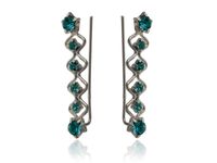 Delikatne klasyczne srebrne kolczyki nausznice gwiazdki błękitne cyrkonie srebro 925 KN126