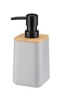 Dozownik do mydła płynu do naczyń MORENO szary jasny bambus tworzywo