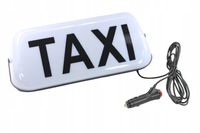 Lampa TAXI kogut magnes 35cm biała szpakówka LED wtyczka kabel ok.2m