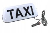 Lampa TAXI kogut magnes 35cm biała szpakówka LED wtyczka kabel ok.2m
