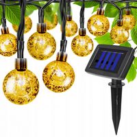 GIRLANDA OGRODOWA SOLARNA 5M 20 LED KULKI BARWA CIEPŁA IP44