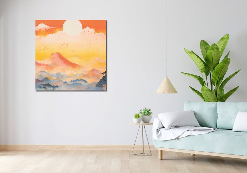 Obraz 90x90cm Świt nad Krainą Ciszych Gór zdjęcie 2