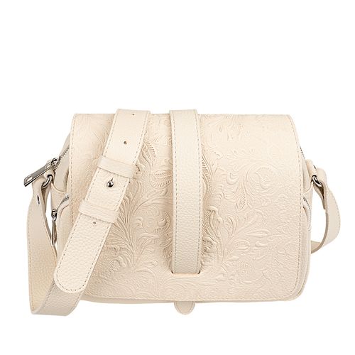 Torebka skórzana damska Canaletto beżowa groszek z tłoczeniem TD690s248t4 na Arena.pl