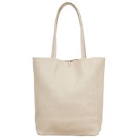 VERA PELLE torebka damska skórzana shopper na ramię V727 kremowa