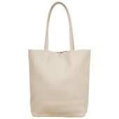 VERA PELLE torebka damska skórzana shopper na ramię V727 kremowa