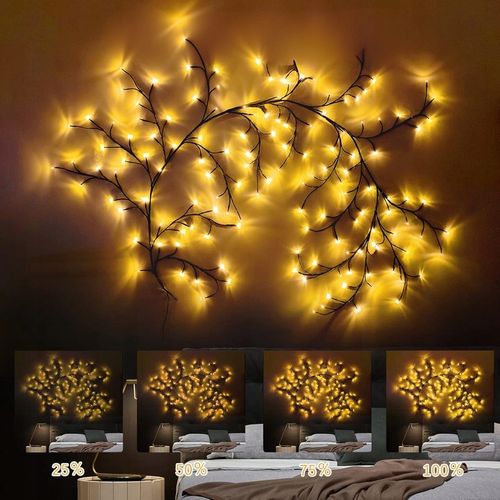 Oświetlenie na Boże Narodzenie świąteczne drzewko gałązka 144 LED z pilotem na Arena.pl