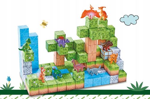 Magnetyczne klocki kostki budowlane modułowe konstrukcyjne 3d 114 elementów na Arena.pl