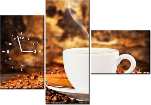 100CM 70CM ZEGAR 3 ELEM ZAPACH KAWY ŚCIENNY OBRAZ na Arena.pl