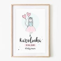 Plakat Metryczka z Alą P020- rozmiar plakatu A4 (21 cm x 29,7 cm)