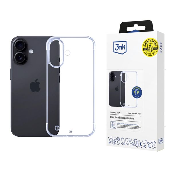 apple iphone 16 plus - 3mk just20g clear case zdjęcie 1