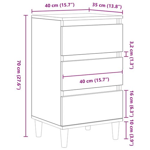 Szafka nocna z postarzanego drewna 40x35x70 cm z drewna inżynieryjnego na Arena.pl