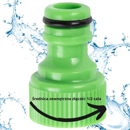 PRZYŁĄCZE NA KRAN Z GWINTEM NA SZYBKOŁĄCZKĘ USZCZELKA WĘŻA OGRODOWEGO 1/2" na Arena.pl