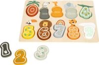 Układanka CYFRY i ZWIERZĄTKA drewno puzzle 10 elementów