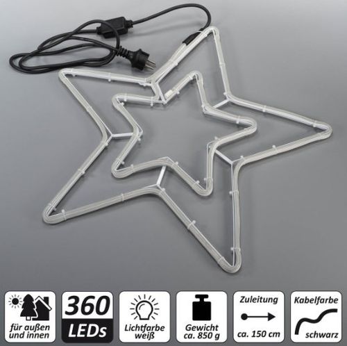 Świąteczna gwiazdka świetlna, 360 LED, 55 cm na Arena.pl