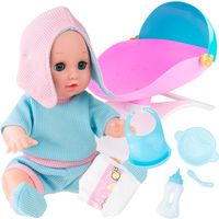 LALKA BOBAS KOŁYSKA ŁÓŻECZKO DLA LALEK LALKI ZESTAW AKCESORIA DŹWIĘKI PŁACZ