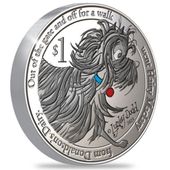 New Zealand: Hairy Maclary from Donaldson’s Dairy kolorowany 1 uncja Srebra 2023 Proof