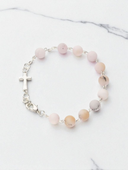 Bransoletka Różaniec Opal Różowy 8 Mm Polska Ręczna Produkcja