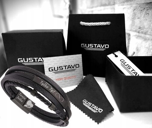 Bransoletka dla SYNA taty BRATA z GRAWEREM czarna na Arena.pl