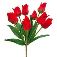 TULIPAN SZTUCZNY TULIPANY CZERWONE CZBUKIET SZTUCZNE KWIATY 9 sztuk